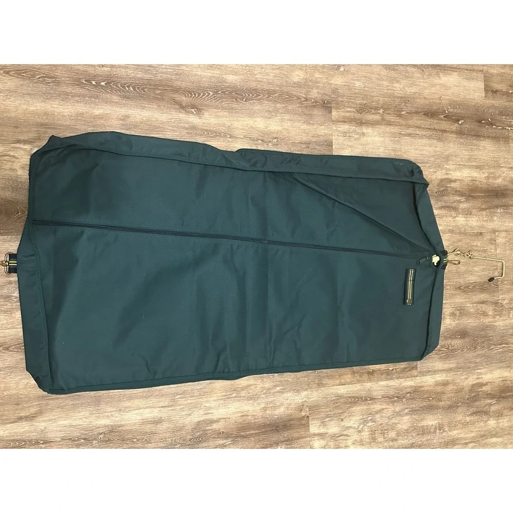 VTG Polo Ralph Lauren Green Hanging Garnet Bag Brown Stripe Logo 90s Canvas